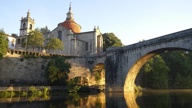 Amarante view with Ponte Sao Goncalo bridge, in Portugal