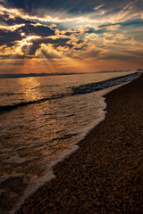 Beautiful sunset on the beach 