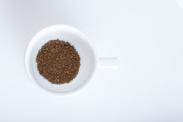 cup with coffee on white background