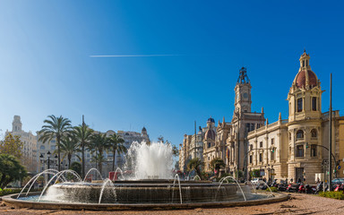 Das Rathaus (Ayuntamiento) in Valencia, Spanien