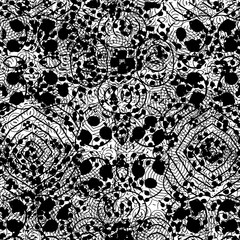 Black and white grunge texture. Chaotic monochrome background. Abstract vector surface