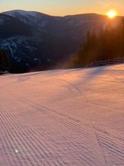 Morning on the ski slope