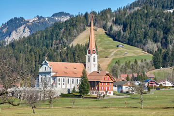 Fototapeta na wymiar Marbach Dorf im Entlebuch