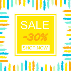 Summer sale template poster with brush trendy