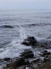 waves crashing on the rocks