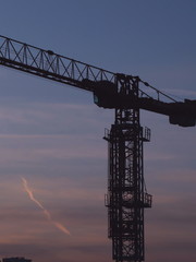 crane on background of blue sky