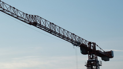crane on background of blue sky
