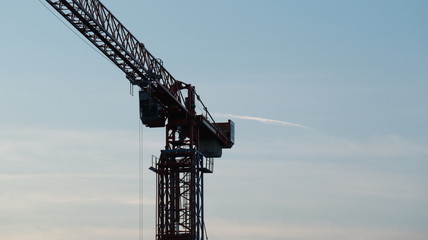 crane on background of blue sky