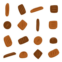 Collection of Yummy Chocolate Vector Cartoon Illustrations