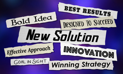 Fototapeta premium New Solution Headlines Announcement Problem Solved 3d Illustration