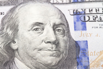 Obraz na płótnie Canvas Macro close up of the US dollar bill.