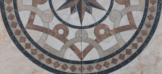 Fototapeta na wymiar Decorative Vintage Abstract Ornamental Mosaic Tile Pattern For Kitchens