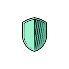 Shield icon, isolated EPS vector illustration