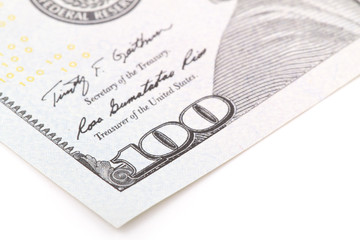 Fototapeta premium Macro close up of the US dollar bill.
