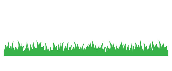 Green grass simple cartoon illustration. Summer or spring grass horizontal foliage.