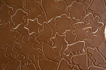 Gingerbread cookie dough. Concept of food and pastry products.