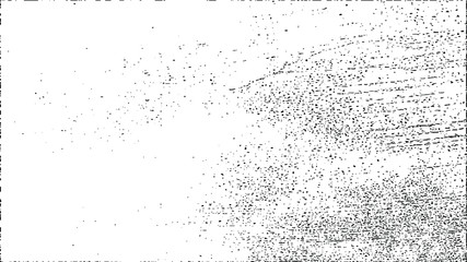 Abstract vector noise. Small particles of debris and dust. Distressed uneven background. Grunge texture overlay with rough and fine grains isolated on white background. Vector illustration. EPS10.
