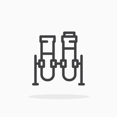 Test tubes icon in line style. Editable stroke.