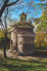 Rotunda of St. Martin at Vysehrad in Prague in autumn, Prague, Czech Republic