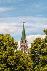 Borovitskaya Tower inside Kremlin, Moscow, Russia