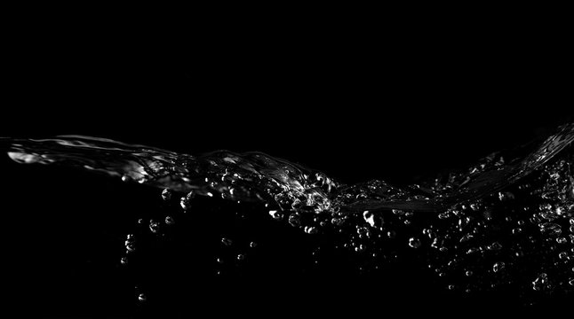 Water Bubbles On A Black Background