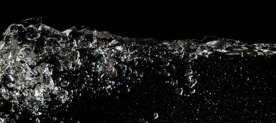 water bubbles on a black background