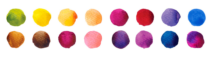 Colorful Watercolour Circles. Color drawing. Decorative backdrop vector