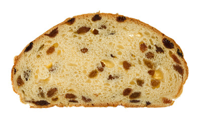 Raisins bread isolated on white background