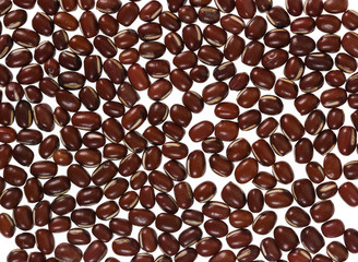 red adzuki beans in a bowl isolated on white background	