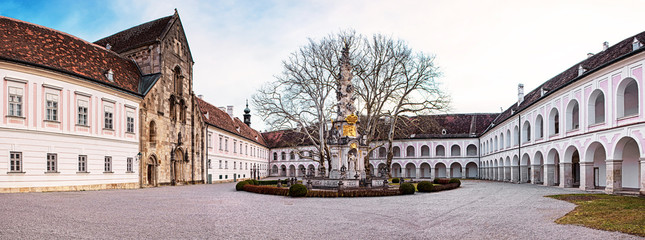 Inner Yard and View of the Cistercian monastery Heiligenkreuz abbey in Heiligenkreuz, Austria
