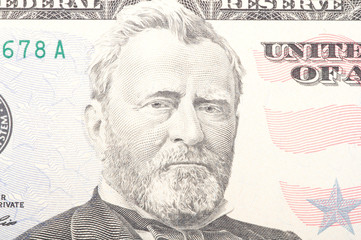 Macro close up of the US dollar bill.