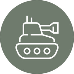 Military Battle Tank Outline Icon