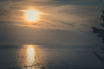 orange sunset at the sea