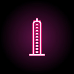 Skyscraper, building neon icon. Simple thin line, outline vector of building icons for ui and ux, website or mobile application