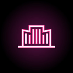 Building neon icon. Simple thin line, outline vector of building icons for ui and ux, website or mobile application