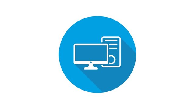 Blue motion graphic icon animation computer