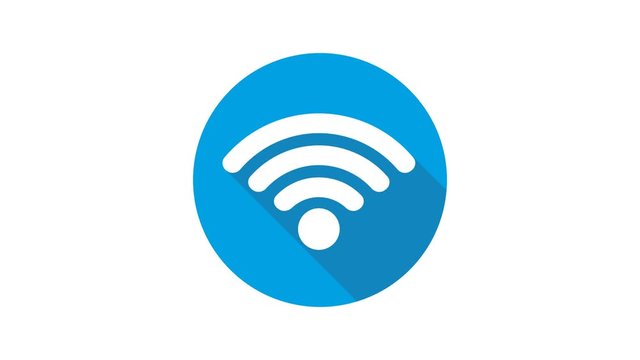 Blue motion graphic icon animation wifi