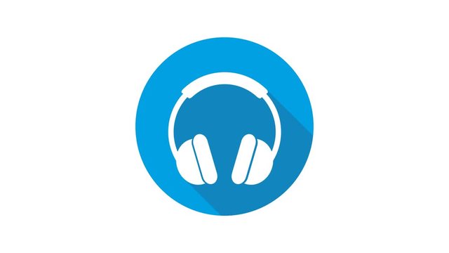 Blue motion graphic icon animation music