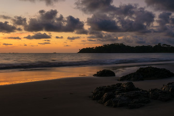A colorful beach sunset in Panama