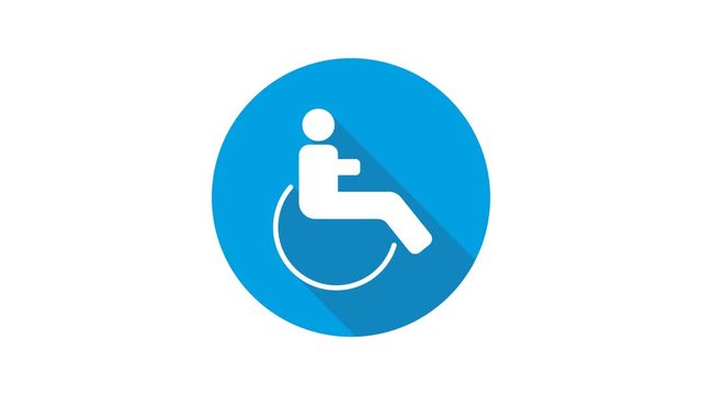 Blue motion graphic icon animation wheelchair