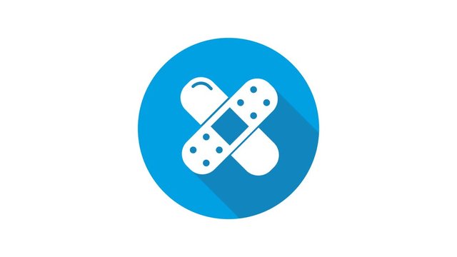 Blue motion graphic icon animation plaster