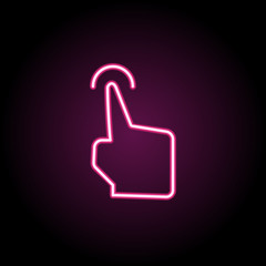 Double tap, finger, touch neon icon. Simple thin line, outline vector of touch gesture icons for ui and ux, website or mobile application