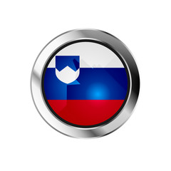 Web flag metal sphere button of slovenia