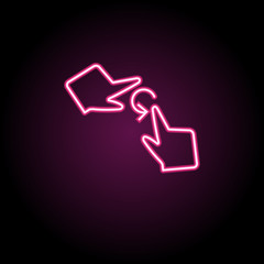 Drag free, touch, fingers neon icon. Simple thin line, outline vector of touch gesture icons for ui and ux, website or mobile application