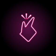 Obraz premium Touch, finger, gesture neon icon. Simple thin line, outline vector of touch gesture icons for ui and ux, website or mobile application