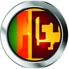 Obraz premium flag metal sphere button of sri-lanka