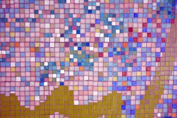 Colorful mosaic glass tile wall. Unique mosaic pattern.