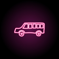 School bus sketch neon icon. Simple thin line, outline vector of education icons for ui and ux, website or mobile application