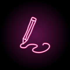 Pencil and line sketch neon icon. Simple thin line, outline vector of education icons for ui and ux, website or mobile application
