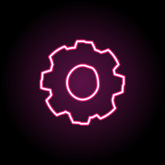Gear sketch neon icon. Simple thin line, outline vector of education icons for ui and ux, website or mobile application